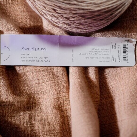 Purl Soho Buckwheat Beige Sweetgrass Undyed Cotton / Alpaca Yarn NWT - Picture 3 of 3